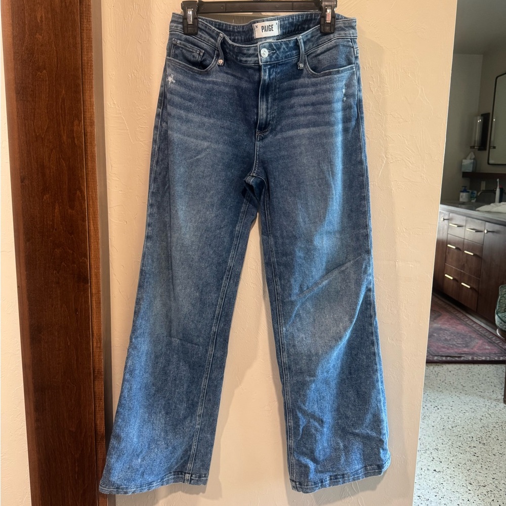 PAIGE Wide Leg Jeans High-Rise